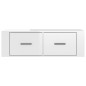 Meuble TV suspendu Blanc brillant 80x36x25 cm Bois d ingénierie