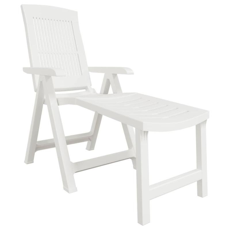 Chaise longue blanc plastique