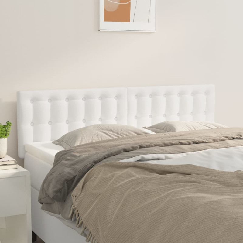 Têtes de lit 2 pcs Blanc 72x5x78 88 cm Similicuir