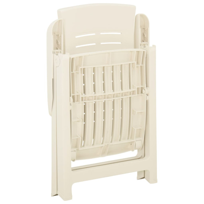 Chaises inclinables de jardin lot de 2 Plastique Blanc