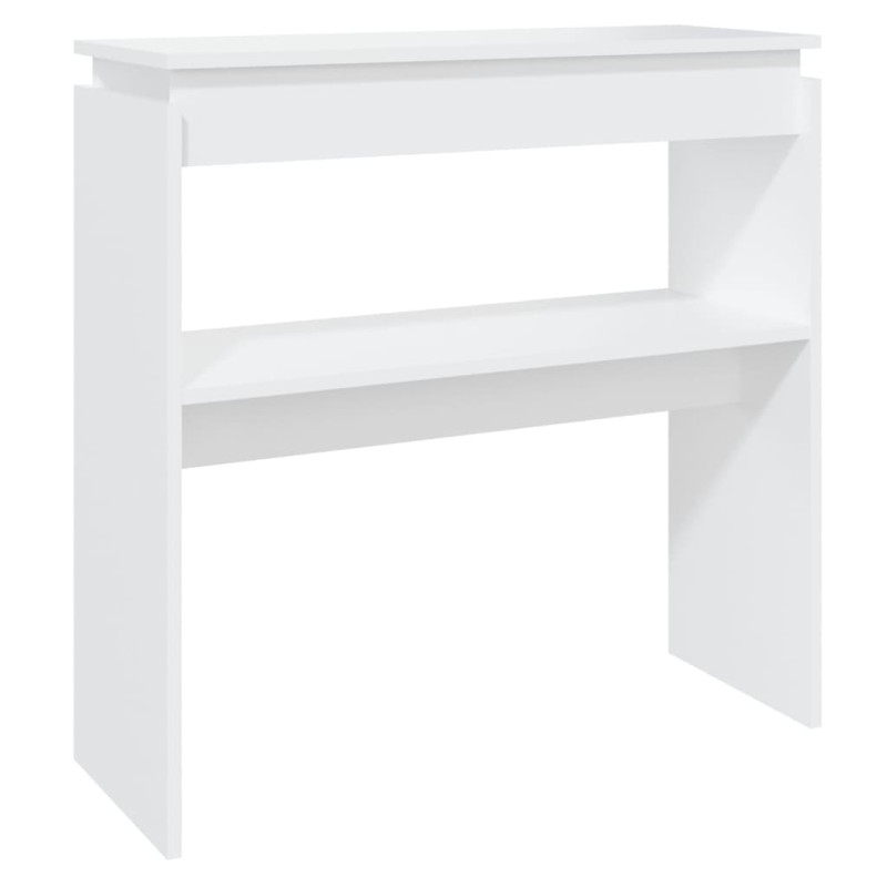 Table console blanc 80x30x80 cm bois d ingénierie