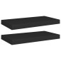 Étagères murales flottantes 2 pcs noir 50x23x3,8 cm MDF