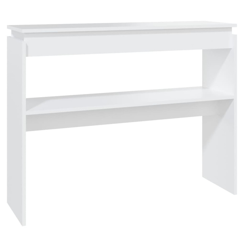 Table console blanc 102x30x80 cm bois d ingénierie