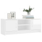 Meuble TV blanc brillant 102x30x37,5 cm bois d ingénierie