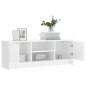 Meuble TV blanc brillant 102x30x37,5 cm bois d ingénierie