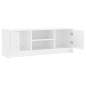 Meuble TV blanc brillant 102x30x37,5 cm bois d ingénierie