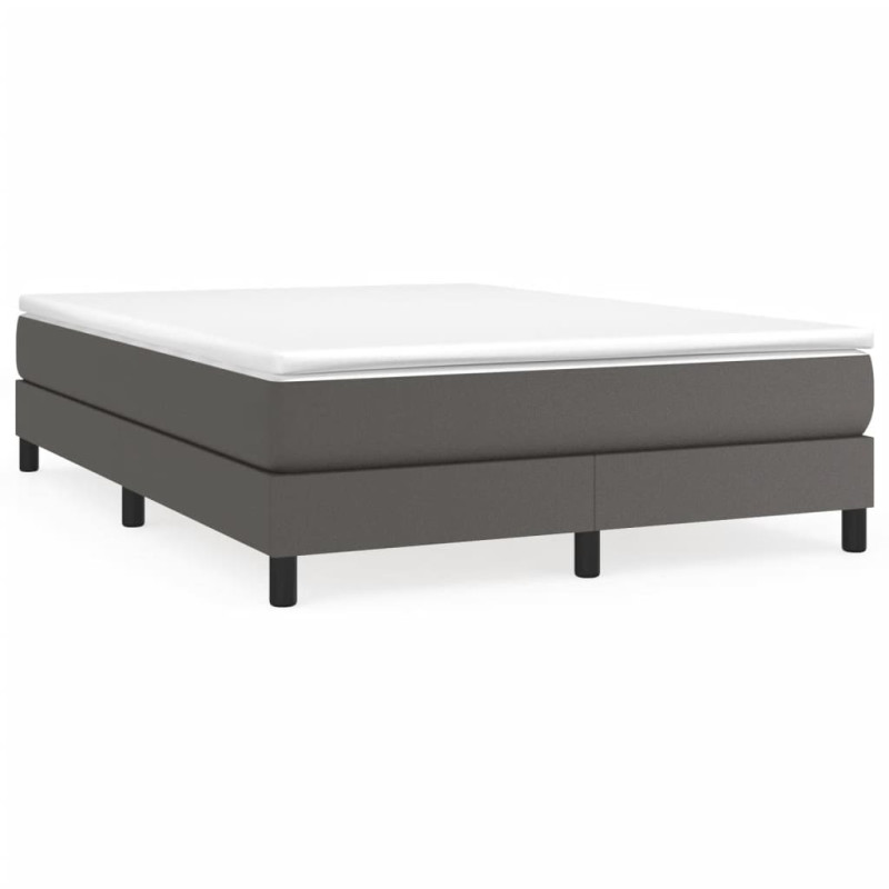 Cadre de lit sans matelas gris 140x200 cm similicuir