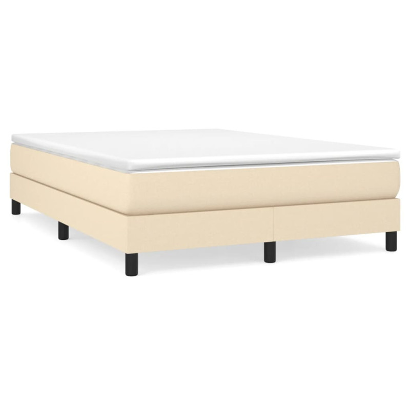 Cadre de lit sans matelas crème 140x190 cm tissu