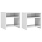 Tables de chevet 2pcs Blanc brillant 40x30x40cm bois ingénierie