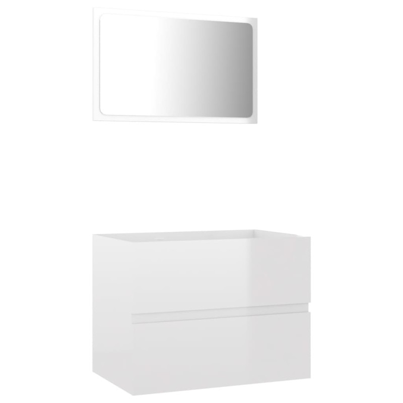 Ensemble de meubles de salle de bain 2 pcs blanc brillant