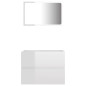 Ensemble de meubles de salle de bain 2 pcs blanc brillant