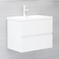 Ensemble de meubles de salle de bain 2 pcs blanc brillant