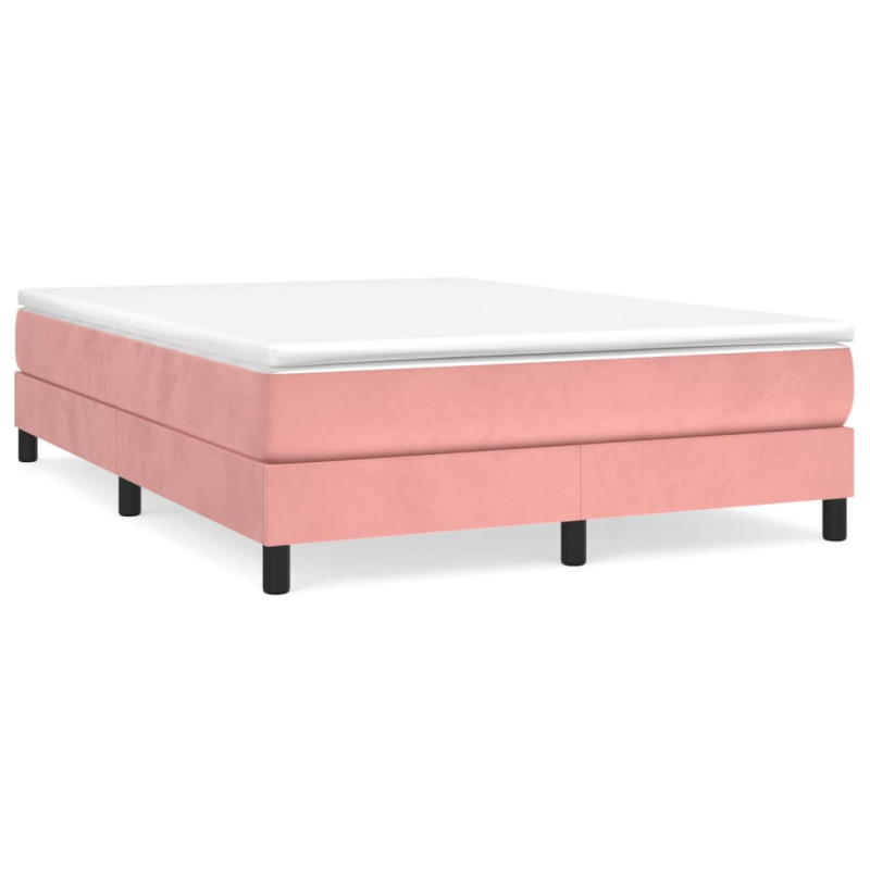 Cadre de lit sans matelas rose 140x190 cm velours