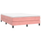 Cadre de lit sans matelas rose 140x190 cm velours