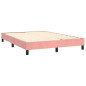 Cadre de lit sans matelas rose 140x190 cm velours