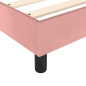 Cadre de lit sans matelas rose 140x190 cm velours