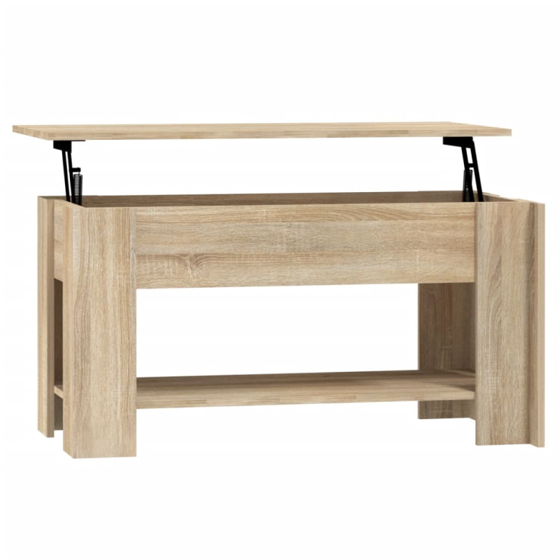 Table basse chêne sonoma 101x49x52 cm bois d ingénierie