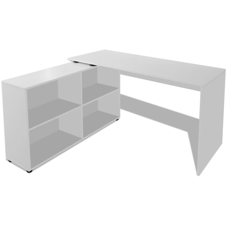 Bureau d angle 4 étagères blanc