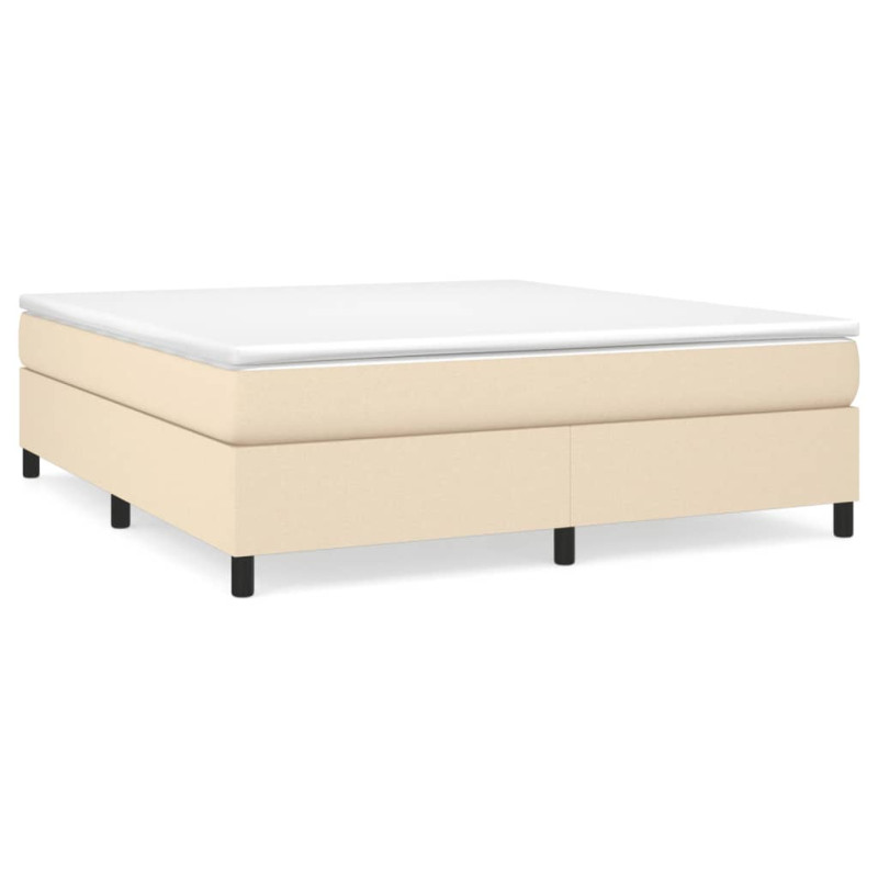 Cadre de lit sans matelas crème 160x200 cm tissu