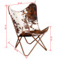 Chaise papillon marron et blanc cuir de vache