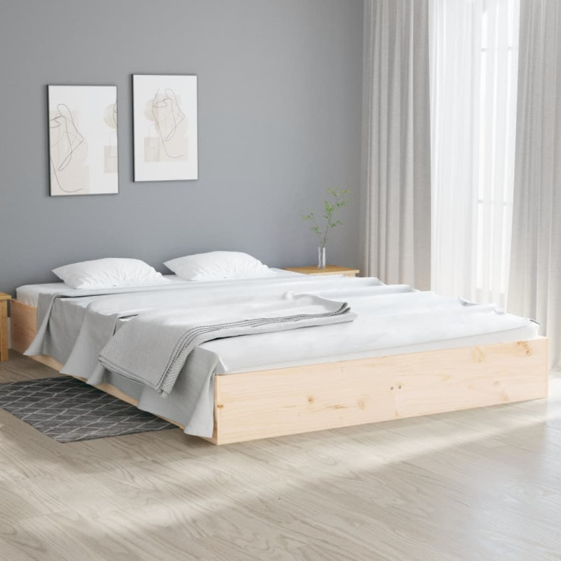 Cadre de lit sans matelas bois massif 200x200 cm