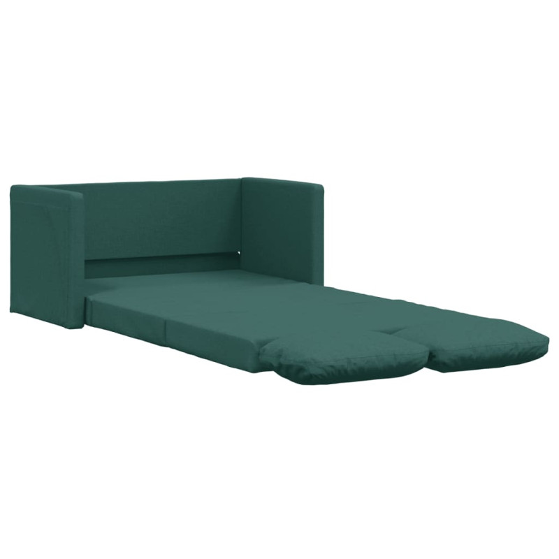 Canapé lit 2 en 1 vert foncé 112x174x55 cm tissu