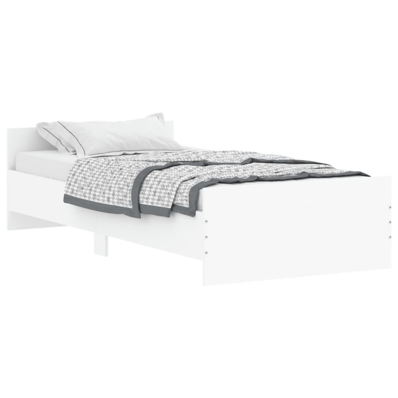 Cadre de lit sans matelas blanc 90x190 cm bois d ingénierie