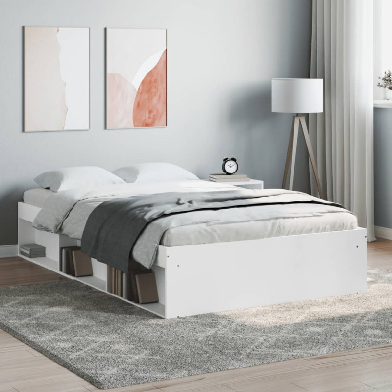 Cadre de lit sans matelas blanc 120x190 cm