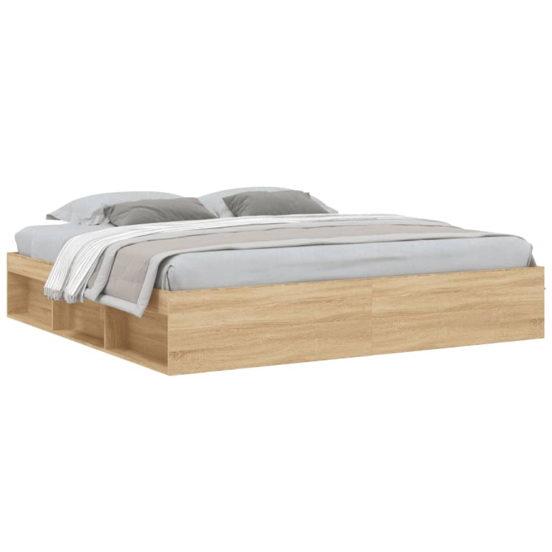 Cadre de lit sans matelas chêne sonoma 200x200 cm