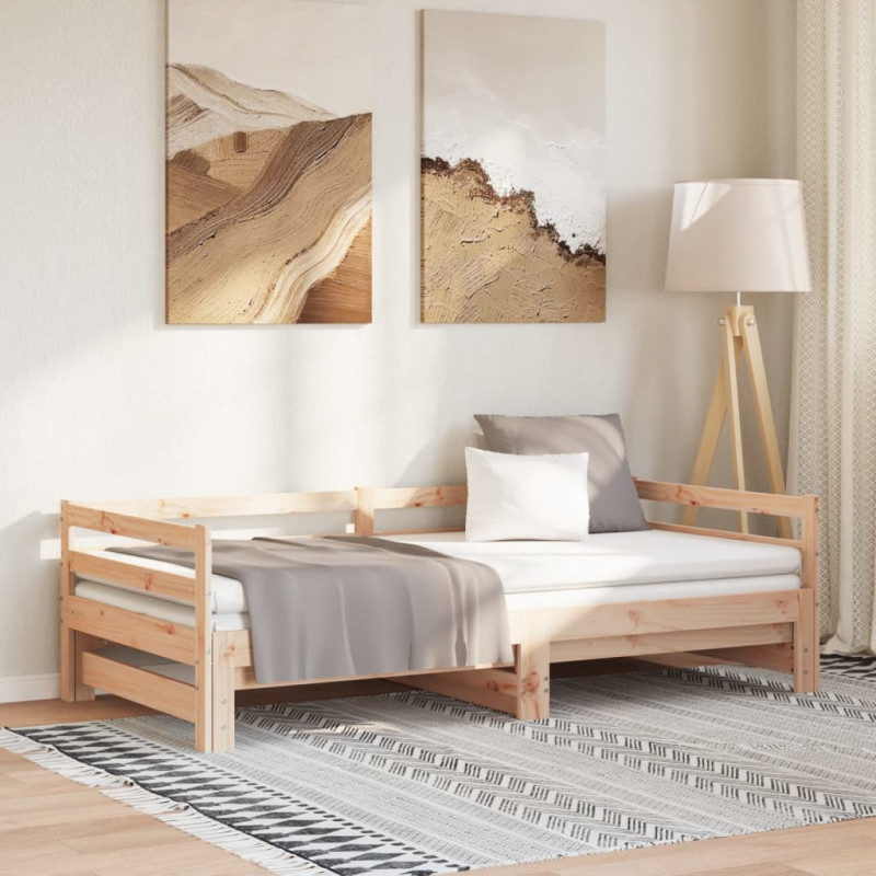 Lit de jour et lit gigogne sans matelas 80x200 cm bois massif