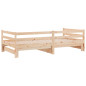 Lit de jour et lit gigogne sans matelas 80x200 cm bois massif