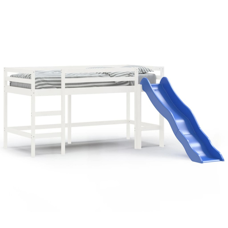 Lit mezzanine d enfants sans matelas avec toboggan 90x190 cm