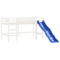 Lit mezzanine d enfants sans matelas avec toboggan 90x190 cm