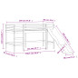 Lit mezzanine d enfants sans matelas avec toboggan 90x190 cm