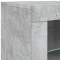 Buffet avec lumières LED gris béton 142,5x37x67 cm