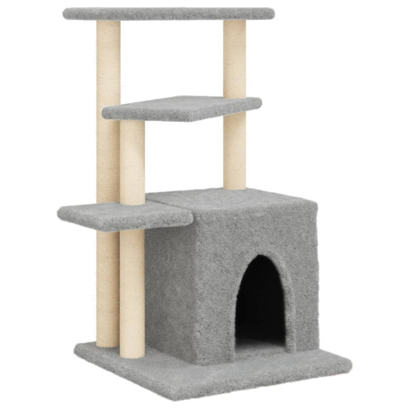 Arbre à chat avec griffoirs en sisal gris clair 83,5 cm