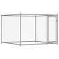 Cage pour chien avec porte gris 2x2x1,5 m acier galvanisé