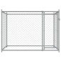 Cage pour chien avec porte gris 2x2x1,5 m acier galvanisé