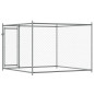 Cage pour chien avec porte gris 2x2x1,5 m acier galvanisé