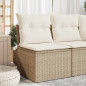 Chaise de jardin sans accoudoirs avec coussins beige poly rotin