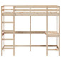 Lit superposé sans matelas 100x200 cm bois massif de pin