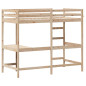 Lit superposé sans matelas 100x200 cm bois massif de pin