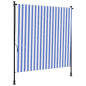 Store roulant d extérieur bleu et blanc 150x270 cm tissu acier