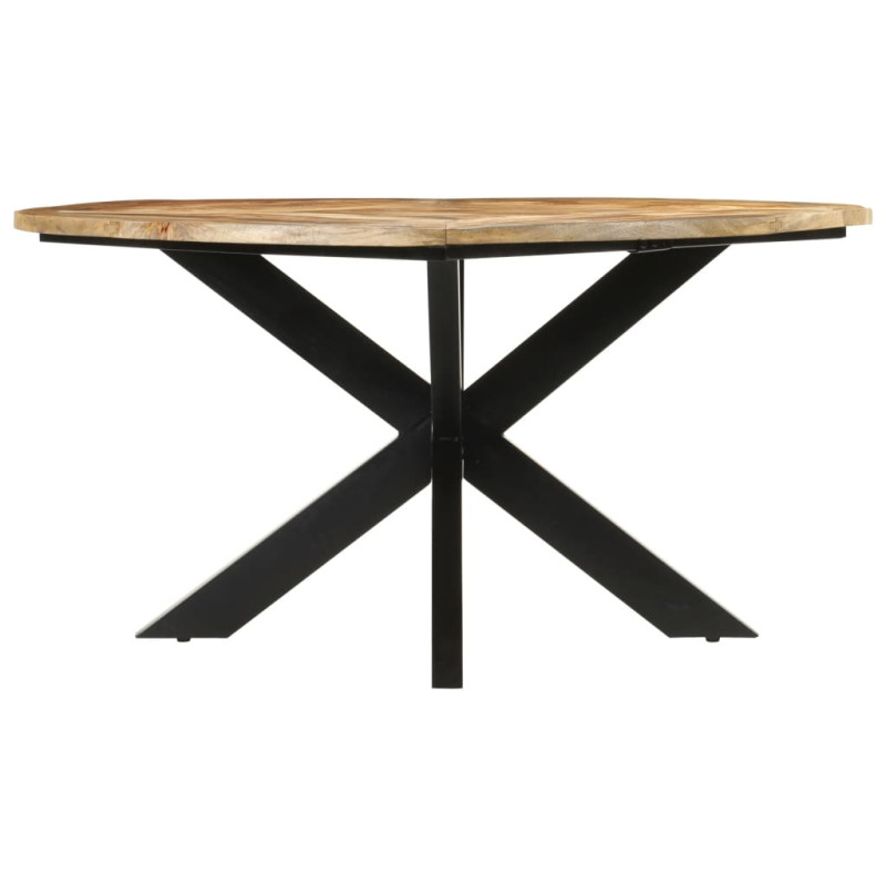 Table à dîner Ø150x76 cm bois de manguier massif brut