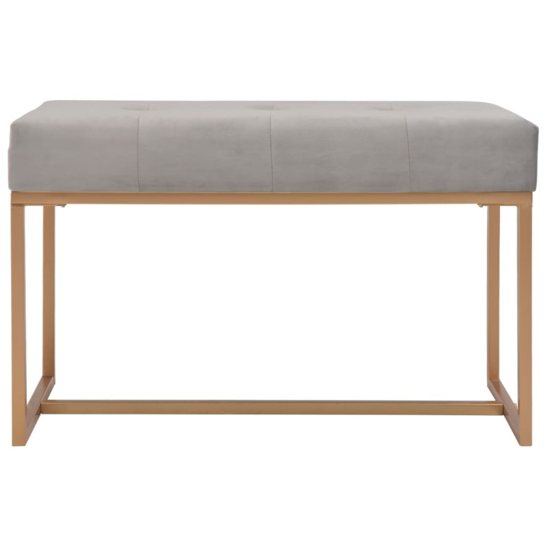 Banc 80 cm Gris Velours