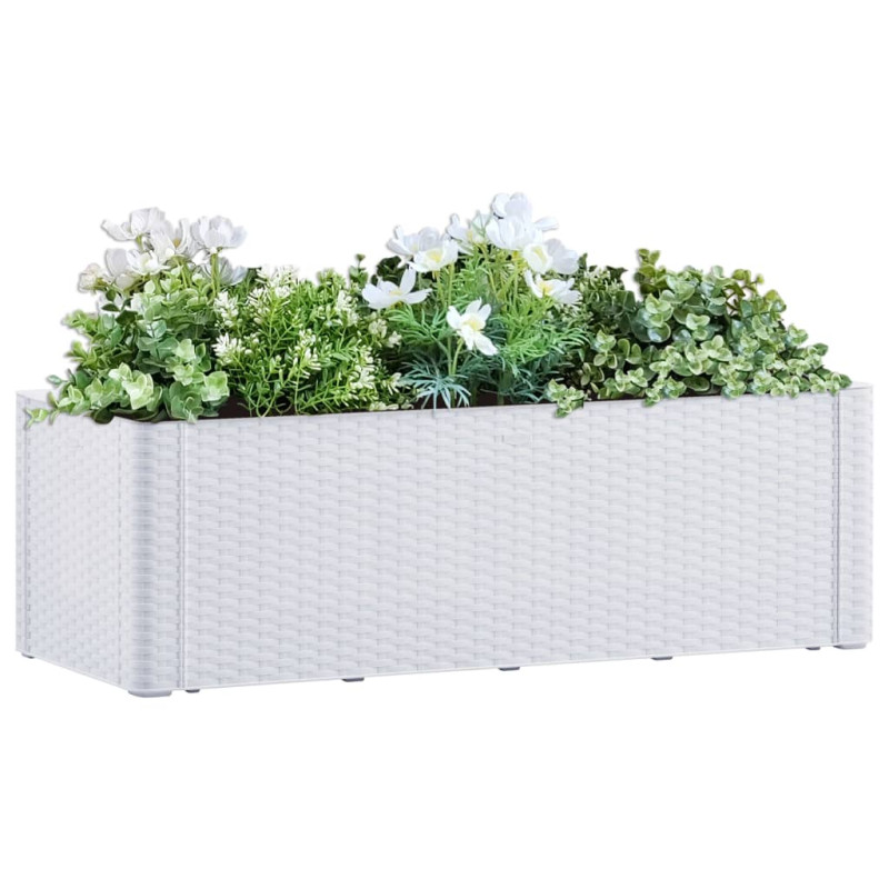 Lit surélevé de jardin et système d arrosage Blanc 100x43x33 cm