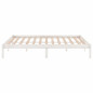 Cadre de lit sans matelas blanc bois massif