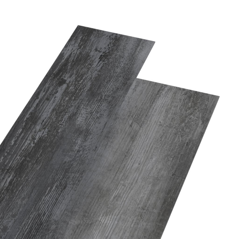 Dalles de plancher PVC 5,02 m² 2 mm autoadhésif gris brillant