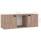 Meuble TV Chêne Sonoma gris 88,5x27,5x30,5 cm Bois d’ingénierie