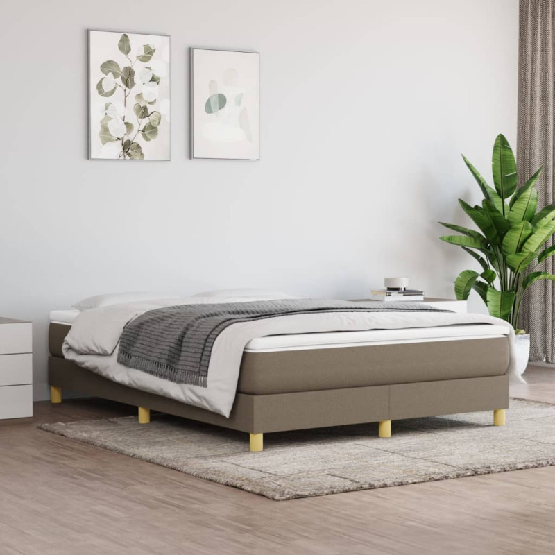 Cadre de lit sans matelas taupe 140x200 cm tissu